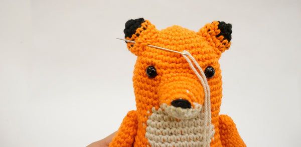 A crocheted fox’s ears.
